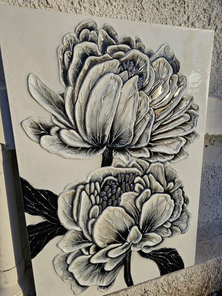 Original Modernism Floral Painting by Tea Shubladze