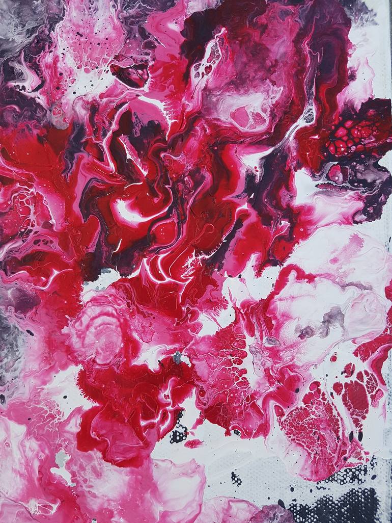 Original Abstract Floral Painting by Tea Shubladze