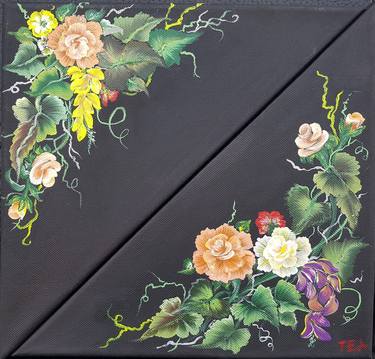 Print of Realism Floral Paintings by Tea Shubladze