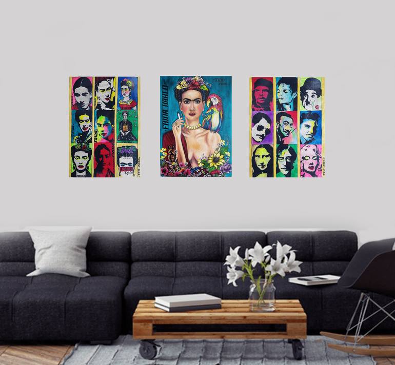 Original Modernism People Painting by Tea Shubladze