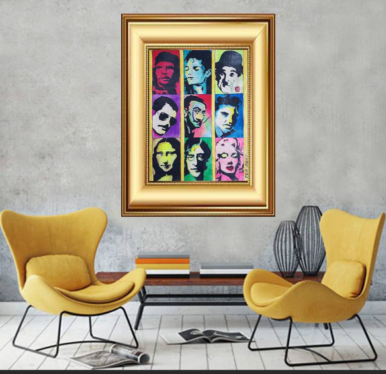 Original Modernism People Painting by Tea Shubladze