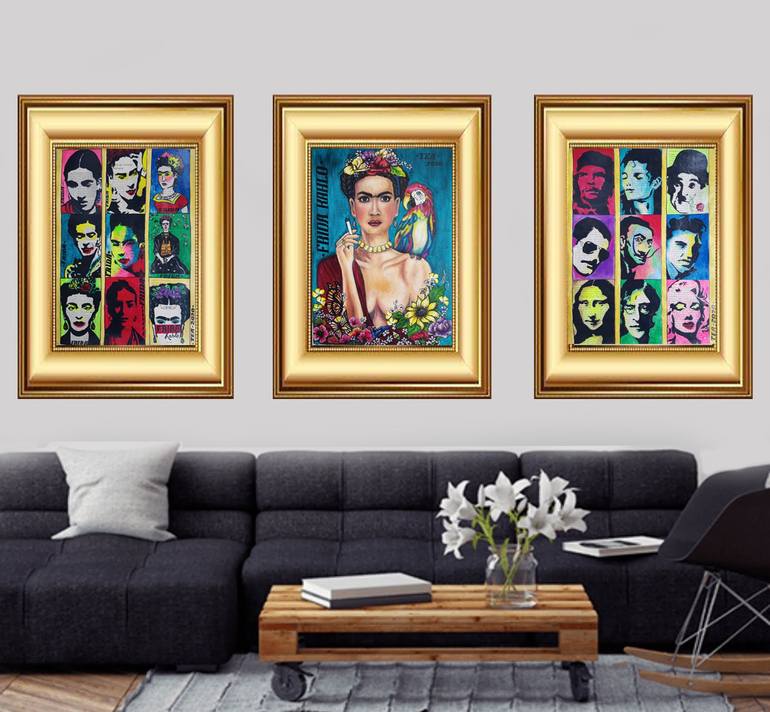 Original Modernism People Painting by Tea Shubladze