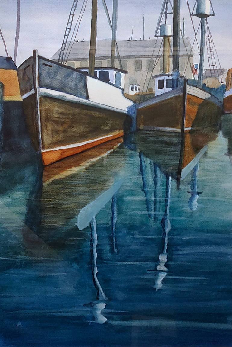 Original Impressionism Boat Painting by John Murray