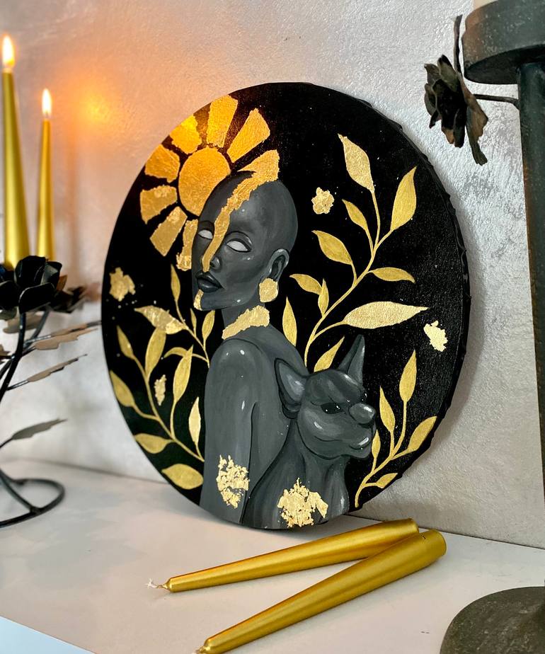 Woman in gold Painting by Elisa Luordo Saatchi Art