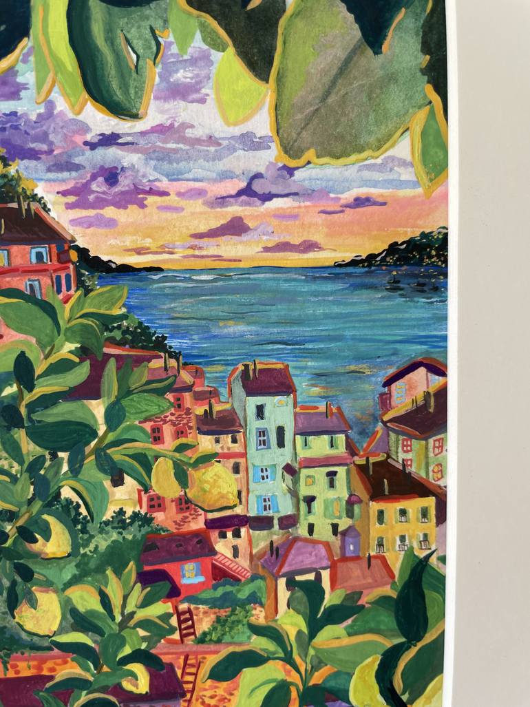 Original Illustration Cities Painting by Marie Fremont