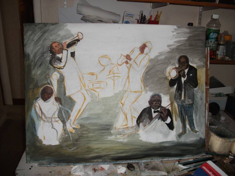 Original Abstract Expressionism Performing Arts Painting by Lynda Cockshott