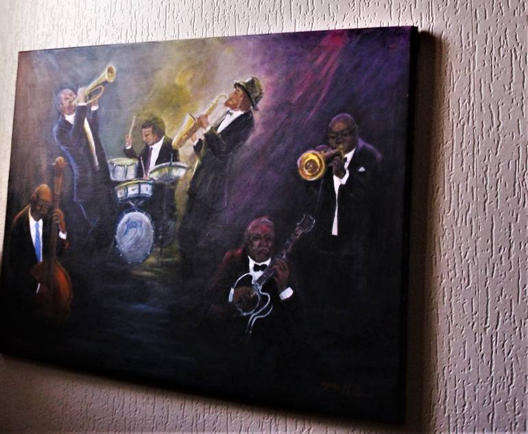 Original Abstract Expressionism Performing Arts Painting by Lynda Cockshott