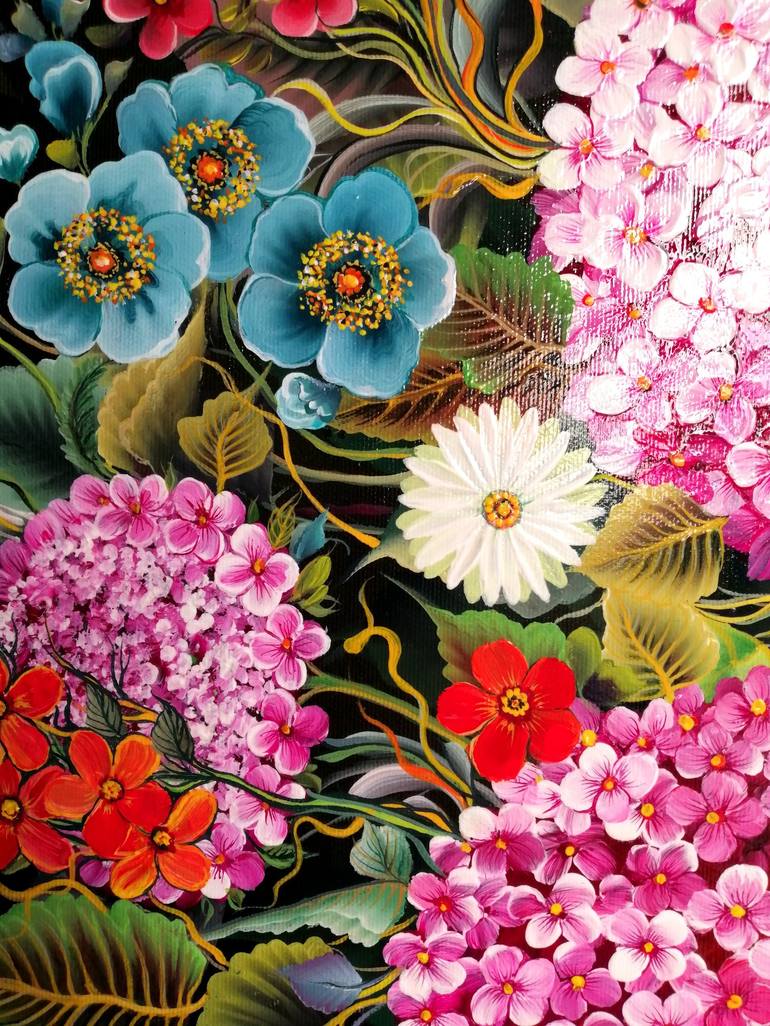 Original Abstract Floral Painting by Nataliya Trembalyuk
