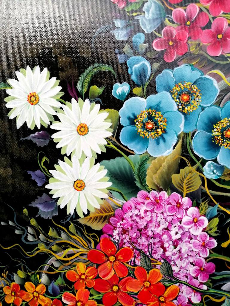 Original Abstract Floral Painting by Nataliya Trembalyuk