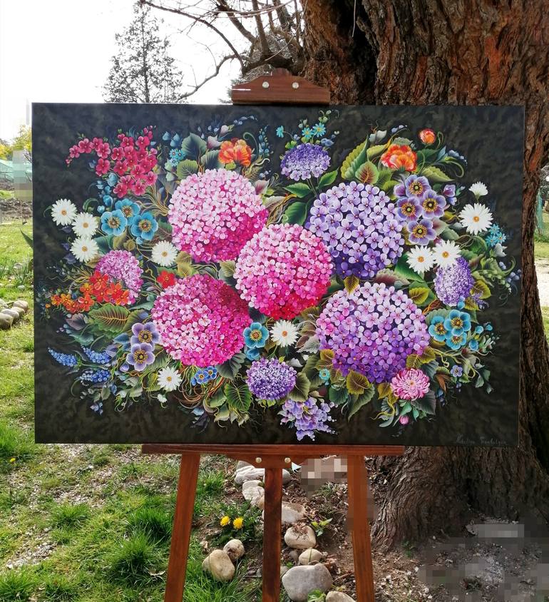 Original Floral Painting by Nataliya Trembalyuk