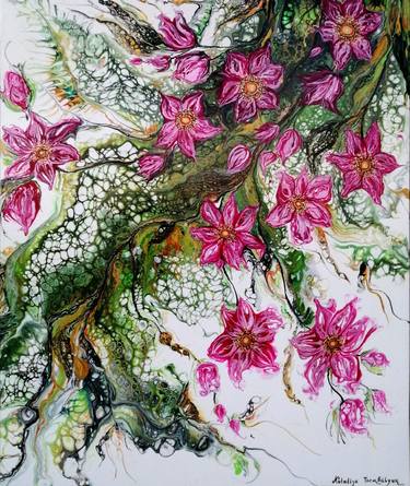 Original Art Deco Floral Paintings by Nataliya Trembalyuk