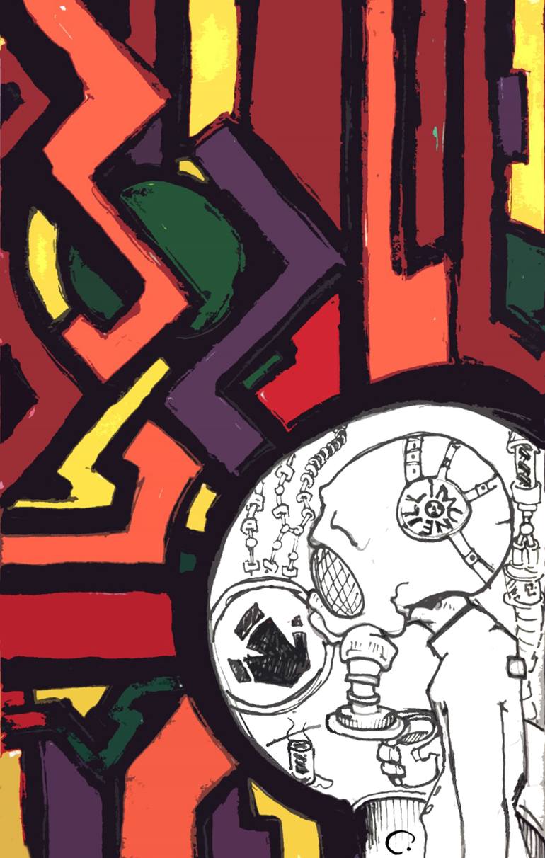 Original Expressionism Cartoon Drawing by Mehmet Erin YeşIldere