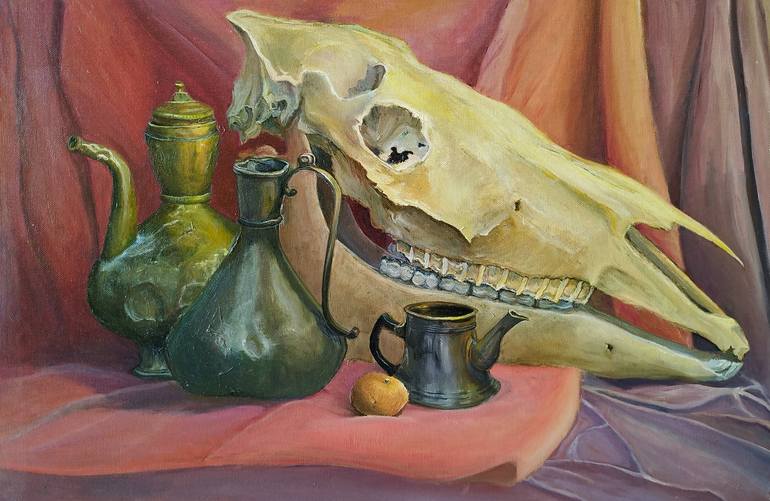 Horse Skull Painting by Reina Utalieva Saatchi Art