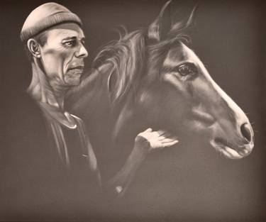 Original Figurative Horse Paintings by Sabine Rudolph