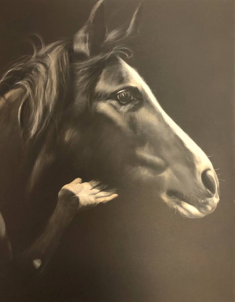 Original Figurative Horse Painting by Sabine Rudolph