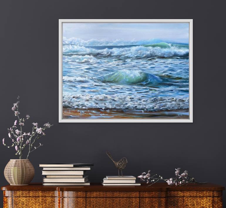 Original Impressionism Seascape Painting by Sabine Schramm