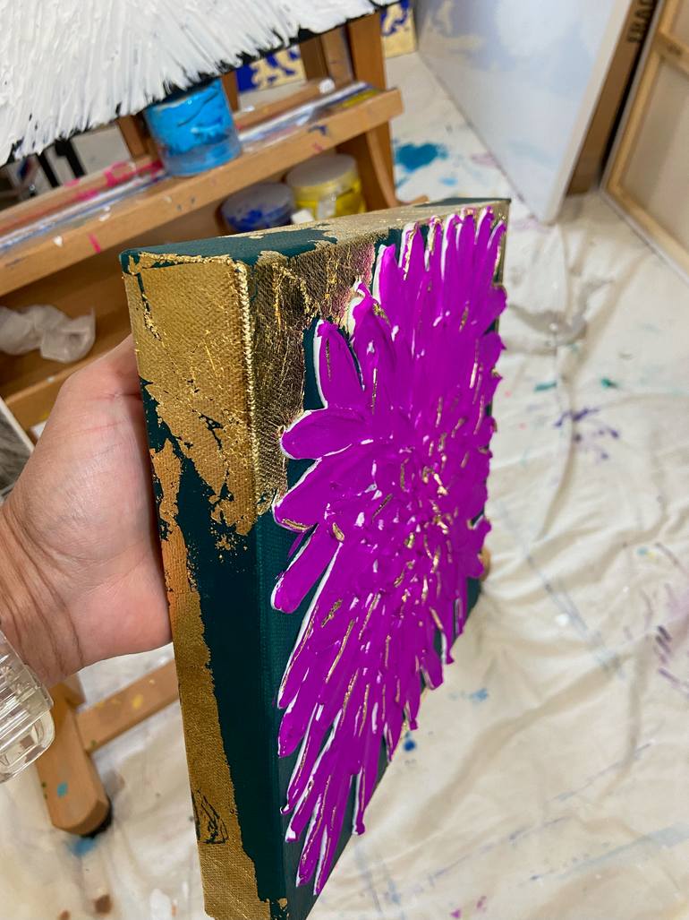 Original Abstract Floral Painting by Amárillys Hatton