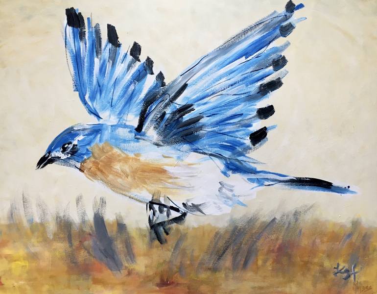 BLUE BIRD Painting by Korana Gjalski Filipović | Saatchi Art