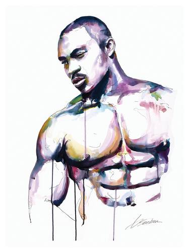 Black Beauty: Capturing the Hunky Male Torso in Watercolor thumb