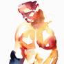 Collection Minimalist Watercolor Visions of the Male Form