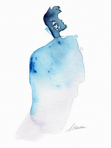 Whispered Form - Hyper Minimalist Blue Male Figure thumb