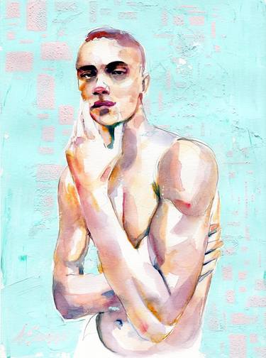 Original Figurative Men Paintings by Brenden Sanborn