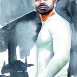 Urban Poise - Confident Bearded Man in Cool Hues by Brenden Sanborn