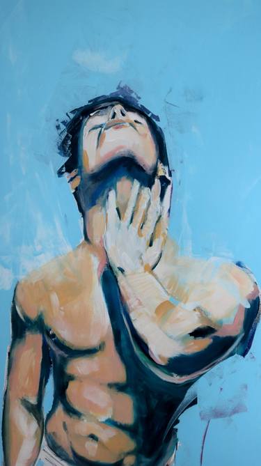 Male Nude in His Briefs Acrylic Painting thumb