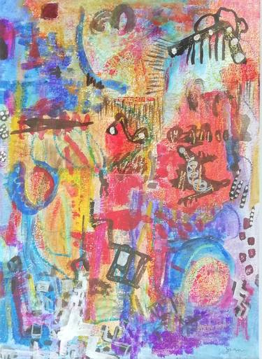 Original Algorithmic Abstract Painting by Yoko Motojima