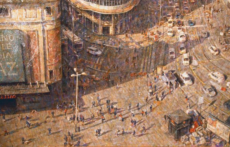 Original Figurative Cities Painting by Felix Gonzalez Mateos