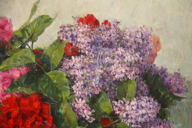 Original Figurative Floral Painting by Felix Gonzalez Mateos