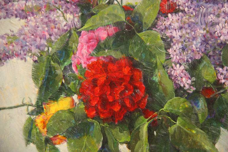 Original Figurative Floral Painting by Felix Gonzalez Mateos