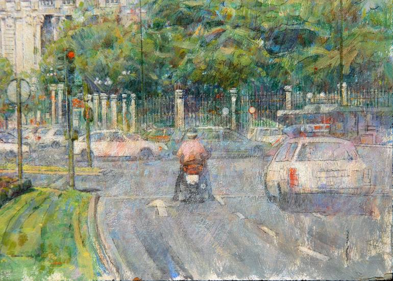 Original Figurative Cities Painting by Felix Gonzalez Mateos