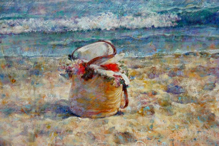 Original Figurative Beach Painting by Felix Gonzalez Mateos