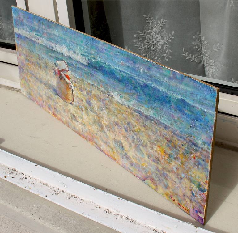 Original Figurative Beach Painting by Felix Gonzalez Mateos