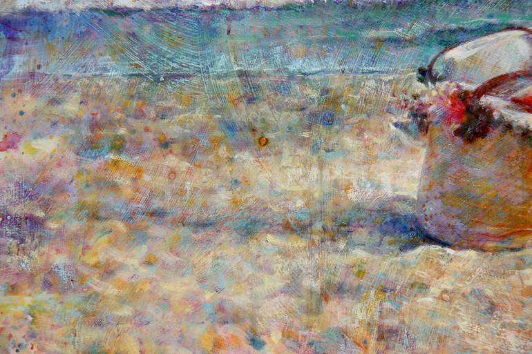 Original Figurative Beach Painting by Felix Gonzalez Mateos