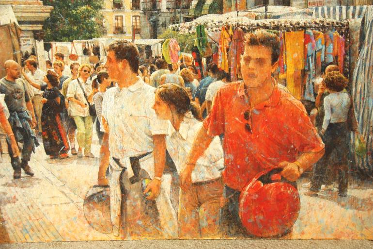 Original Figurative Cities Painting by Felix Gonzalez Mateos