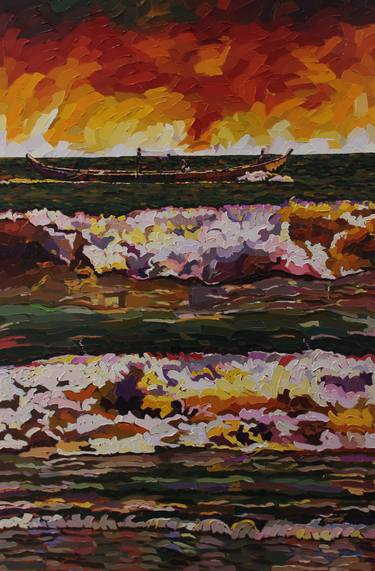 Original Impressionism Seascape Paintings by Theophilus Lantei Mills