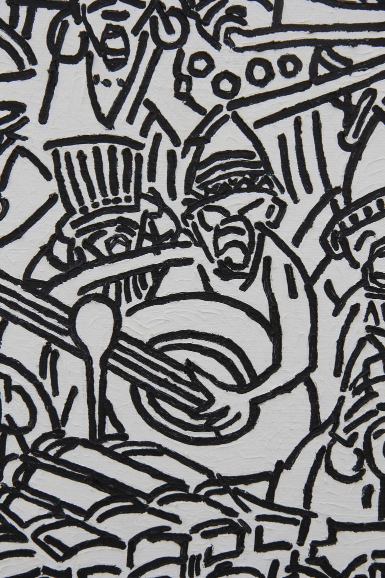 Original Abstract Expressionism Music Painting by Theophilus Lantei Mills