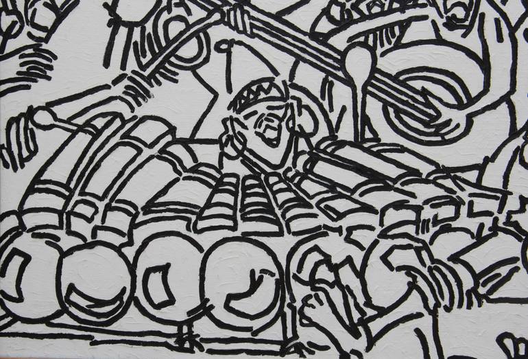 Original Abstract Expressionism Music Painting by Theophilus Lantei Mills