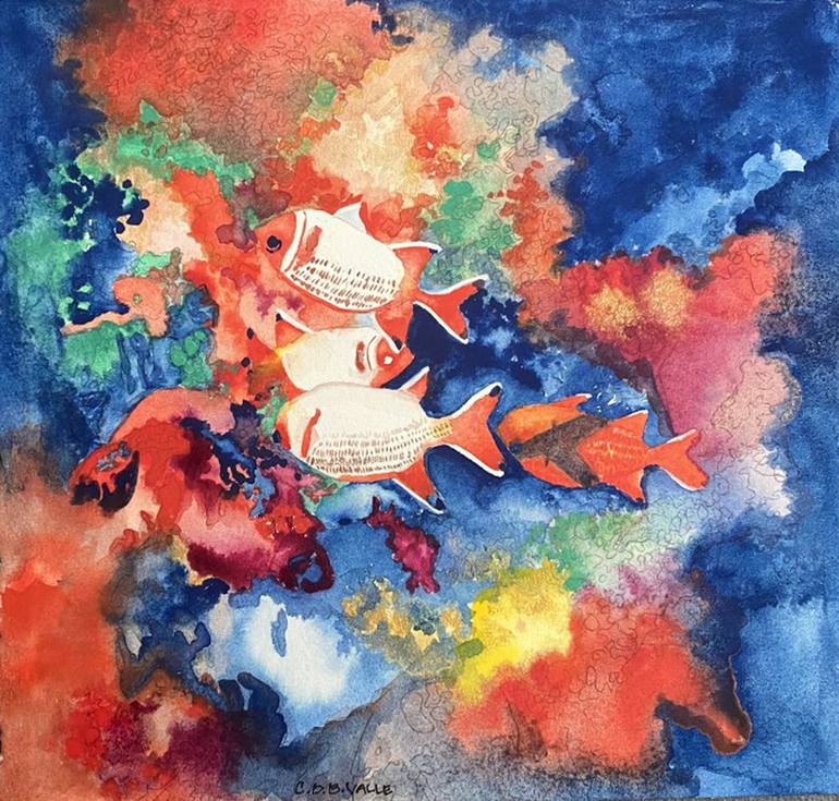Original Fish Painting by Carole Valle
