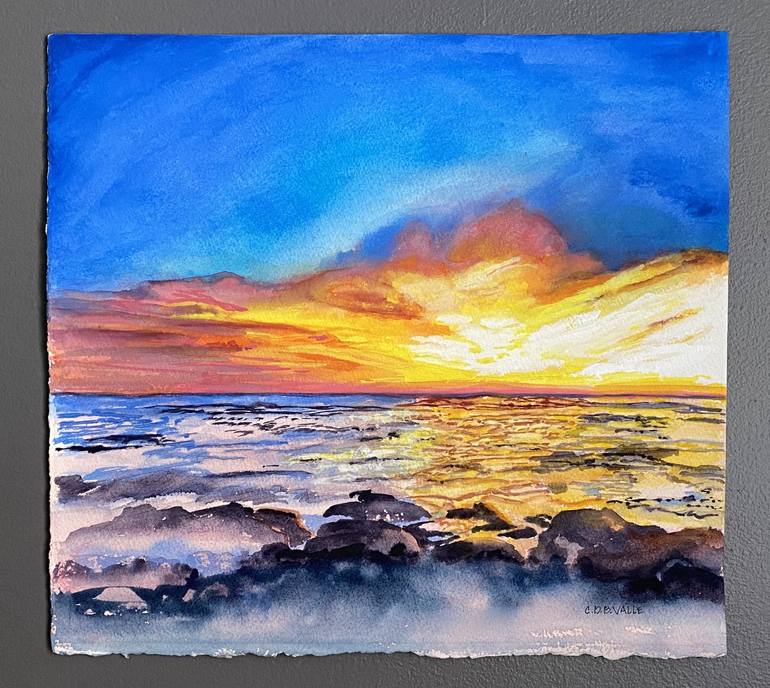 Original Fine Art Water Painting by Carole Valle