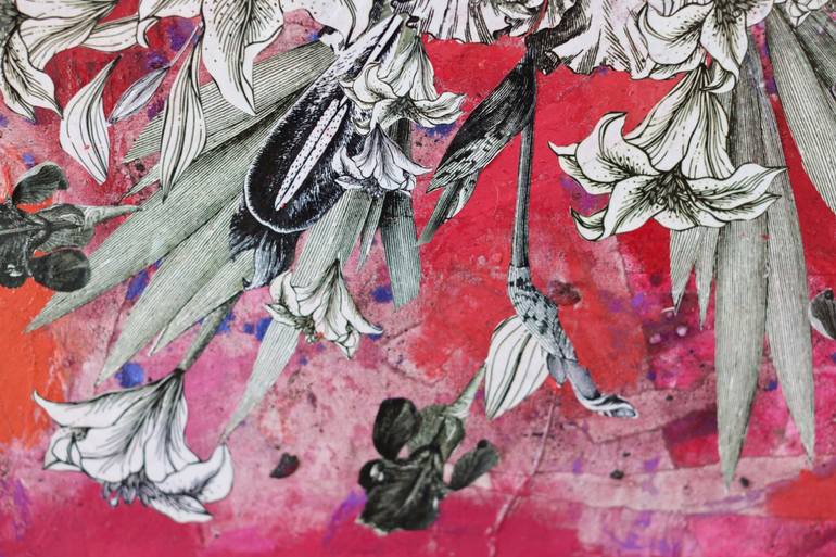 Original Abstract Expressionism Floral Drawing by Alexa Eunji Lee