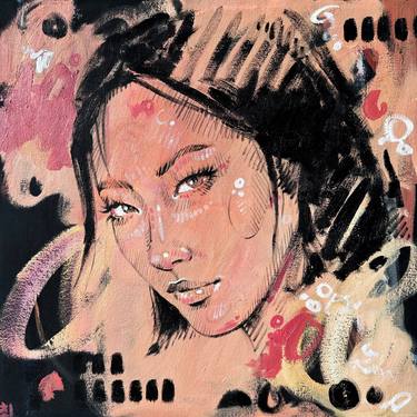 Saatchi Art Artist Marina Ogai; Paintings, “ORANGE ASIAN GIRL” #art