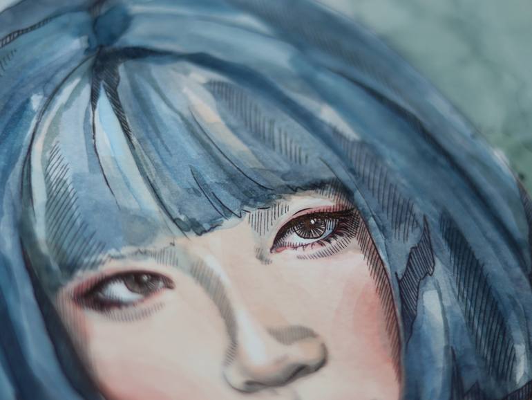 Original Expressionism People Painting by Marina Ogai