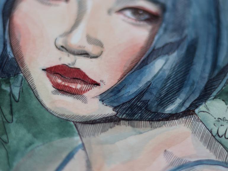 Original Expressionism People Painting by Marina Ogai