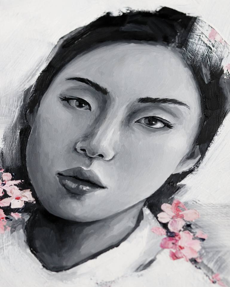 Original Expressionism Portrait Painting by Marina Ogai