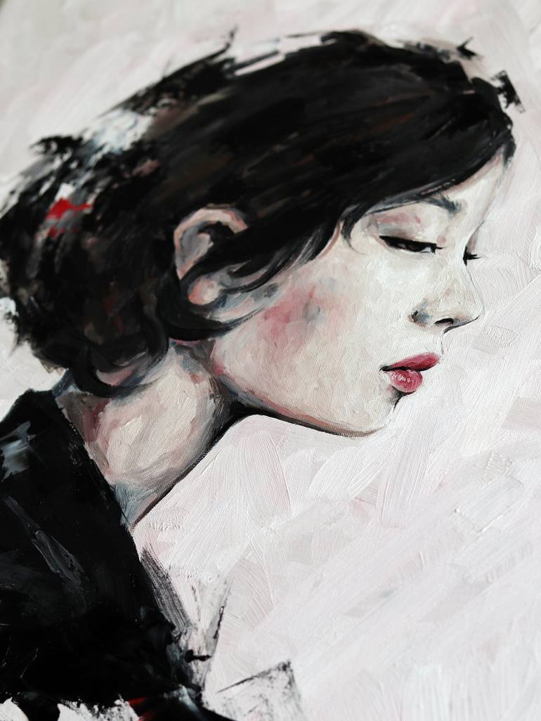 Original Abstract Expressionism Portrait Painting by Marina Ogai