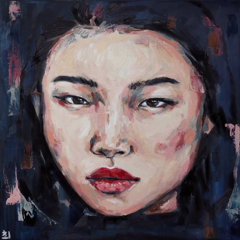 Dark asian woman Painting by Marina Ogai | Saatchi Art
