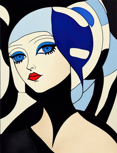 Print of Art Deco Women Mixed Media by Fantasy Art